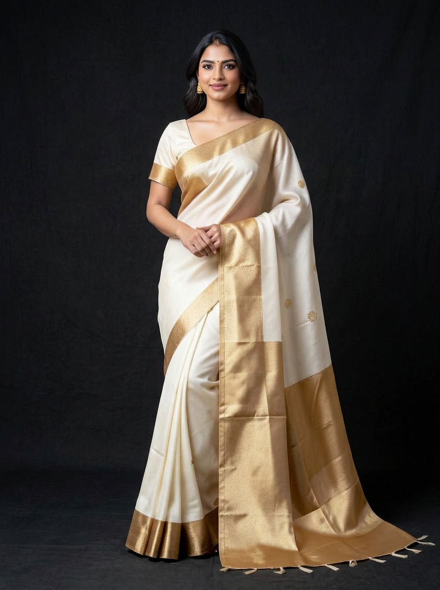 Shonali Ivory Katan Saree