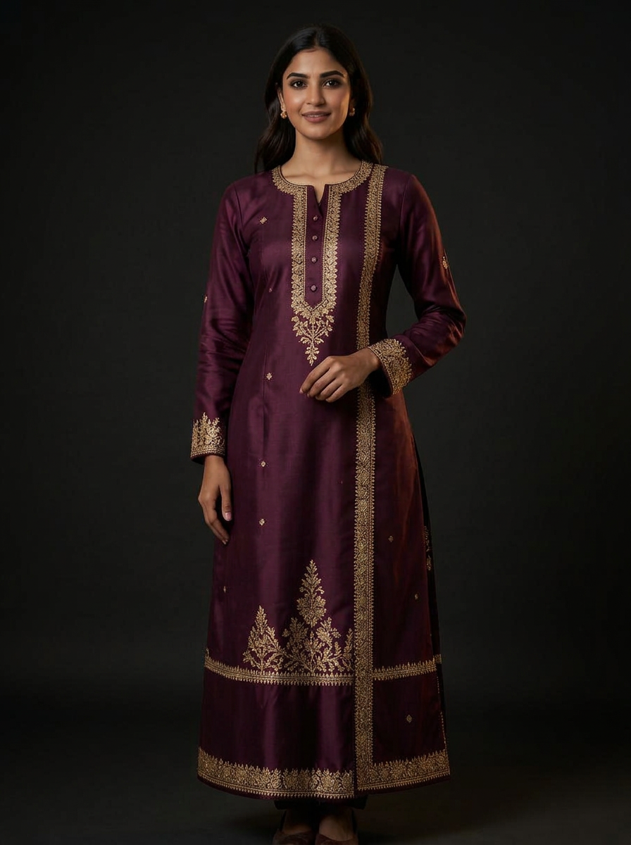 Roshni Plum Silk Festive Set