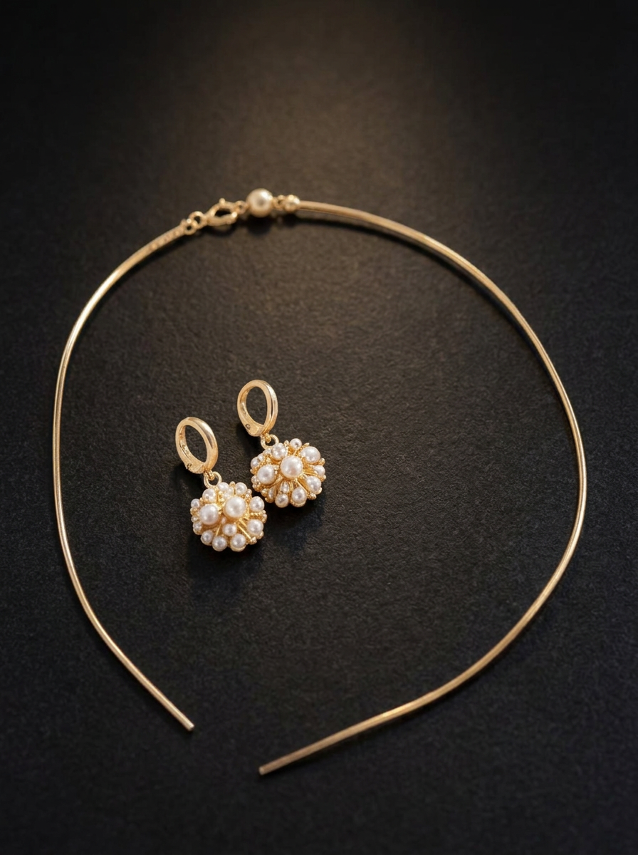 Tara Pearl Jhumka & Bangle Set